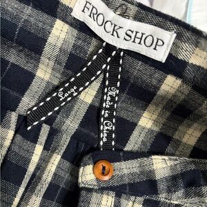 Frock Shop Plaid Button-Up dress in Navy & Cream